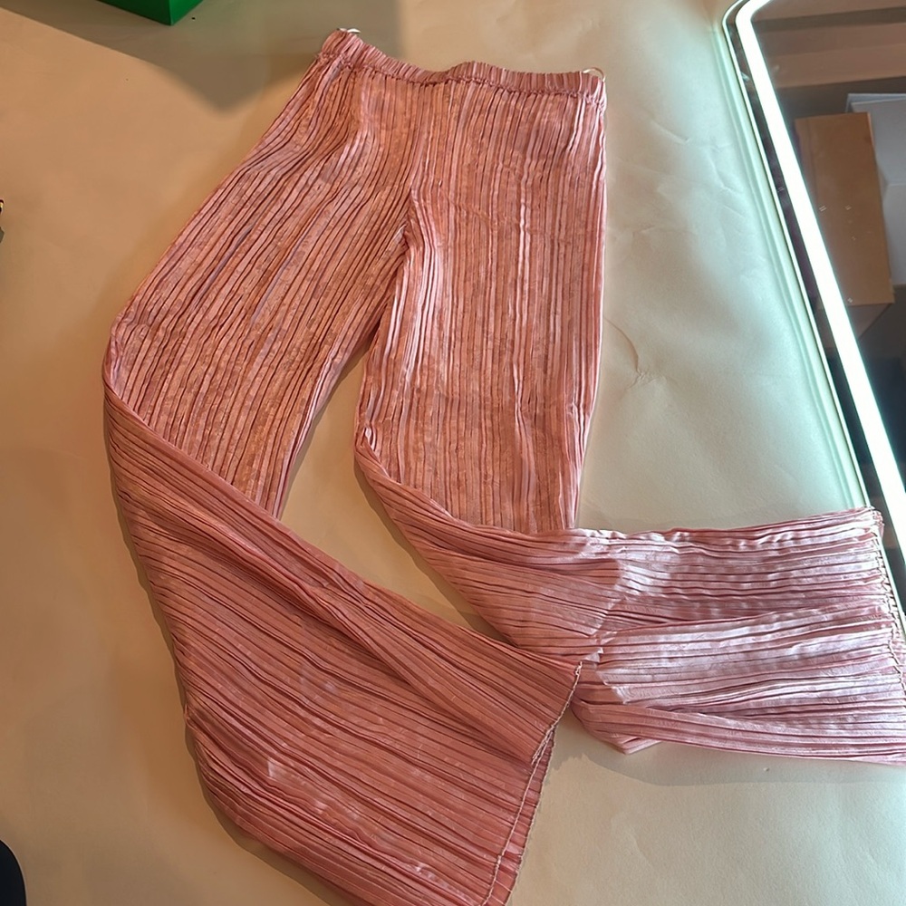 FORTE FORTE summer satin high waisted pants size small